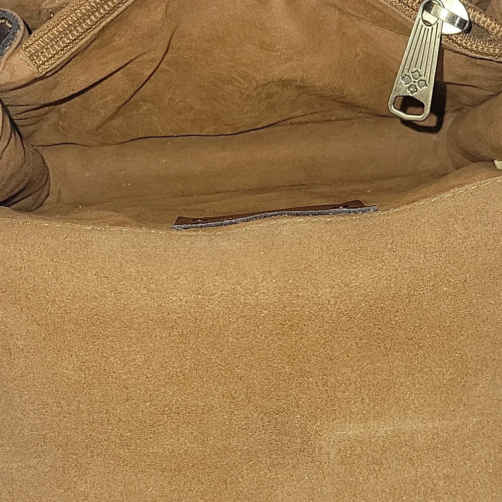 Patricia Nash Brown Patchwork Leather Top-Handle Crossbody Bag